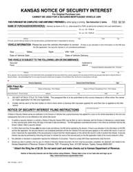Document preview: Form TR-730 Kansas Notice of Security Interest - Kansas
