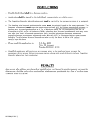 Form DE-264 Certification of Cognitive Disorder for Driver&#039;s License Identifier - Kansas, Page 2