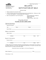 Document preview: Form TR-216 Seller's Notification of Sale - Kansas