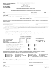 Document preview: Form DV-124V Vision Form - Kansas