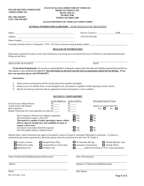 Form DV-124V  Printable Pdf