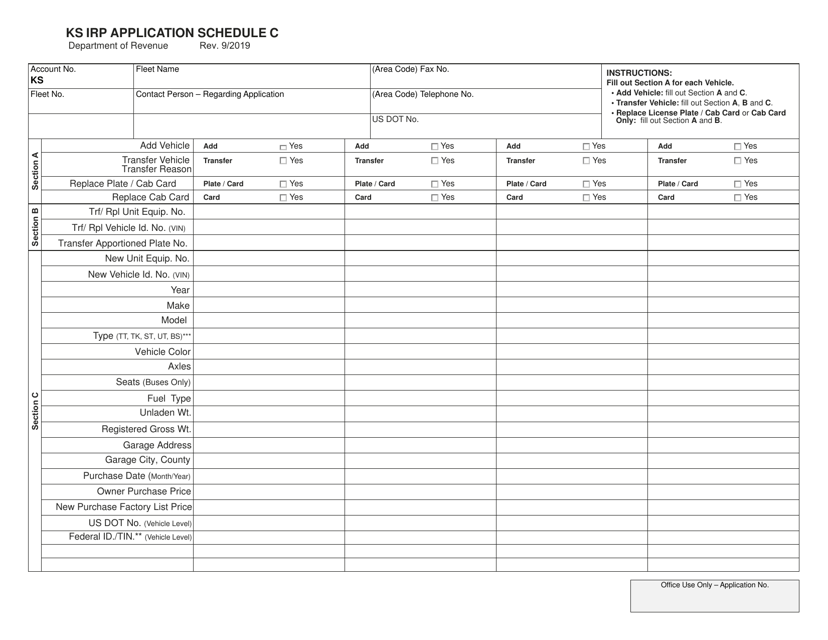 Form MCS-66 Schedule C Ks Irp Application - Kansas