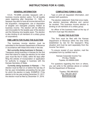 Schedule K-120EL Kansas Business Income Election - Kansas, Page 2