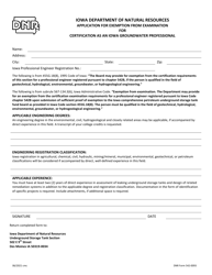 DNR Form 542-0093 Application for Groundwater Professional Certification - Iowa, Page 3