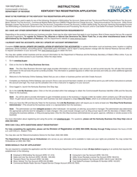 Form 10A100(P) Kentucky Tax Registration Application - Kentucky, Page 15