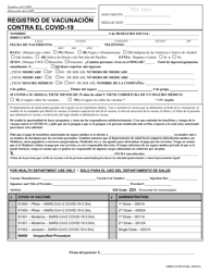 Form LHDO-COVID-19 Covid-19 Vaccine Administration Record - Kentucky (English/Spanish), Page 2
