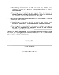 &quot;Louisiana Insurance Data Security Law Information Security Program Exemption Certification Form&quot; - Louisiana, Page 2