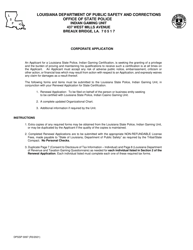 Form DPSSP0097 Indian Gaming Unit Corporate State Certification Renewal Application - Louisiana, Page 4