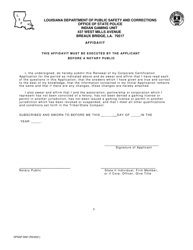 Form DPSSP0097 Indian Gaming Unit Corporate State Certification Renewal Application - Louisiana, Page 7