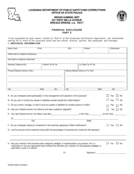 Form DPSSP0096 Part C Indian Gaming Unit Corporate Certification Application Financial Disclosure - Louisiana, Page 4