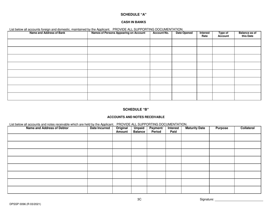 Form DPSSP0096 Part C Indian Gaming Unit Corporate Certification Application Financial Disclosure - Louisiana, Page 6