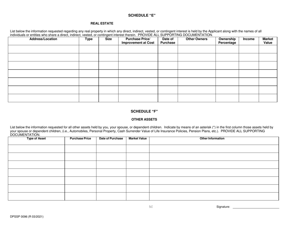 Form DPSSP0096 Part C Indian Gaming Unit Corporate Certification Application Financial Disclosure - Louisiana, Page 8