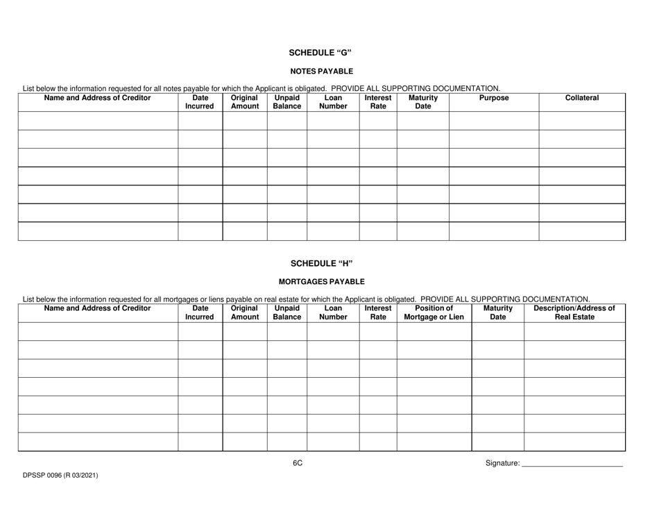 Form DPSSP0096 Part C Indian Gaming Unit Corporate Certification Application Financial Disclosure - Louisiana, Page 9