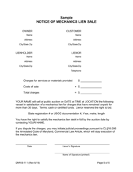 DNR Form B-111 Instructions - Mechanics Lien Process - Vessels - Maryland, Page 5