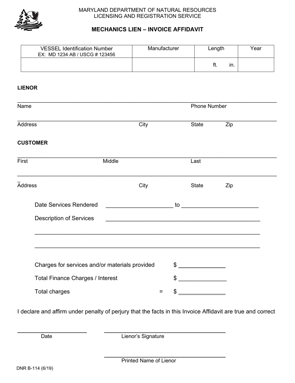 DNR Form B-114 - Fill Out, Sign Online And Download Printable PDF ...