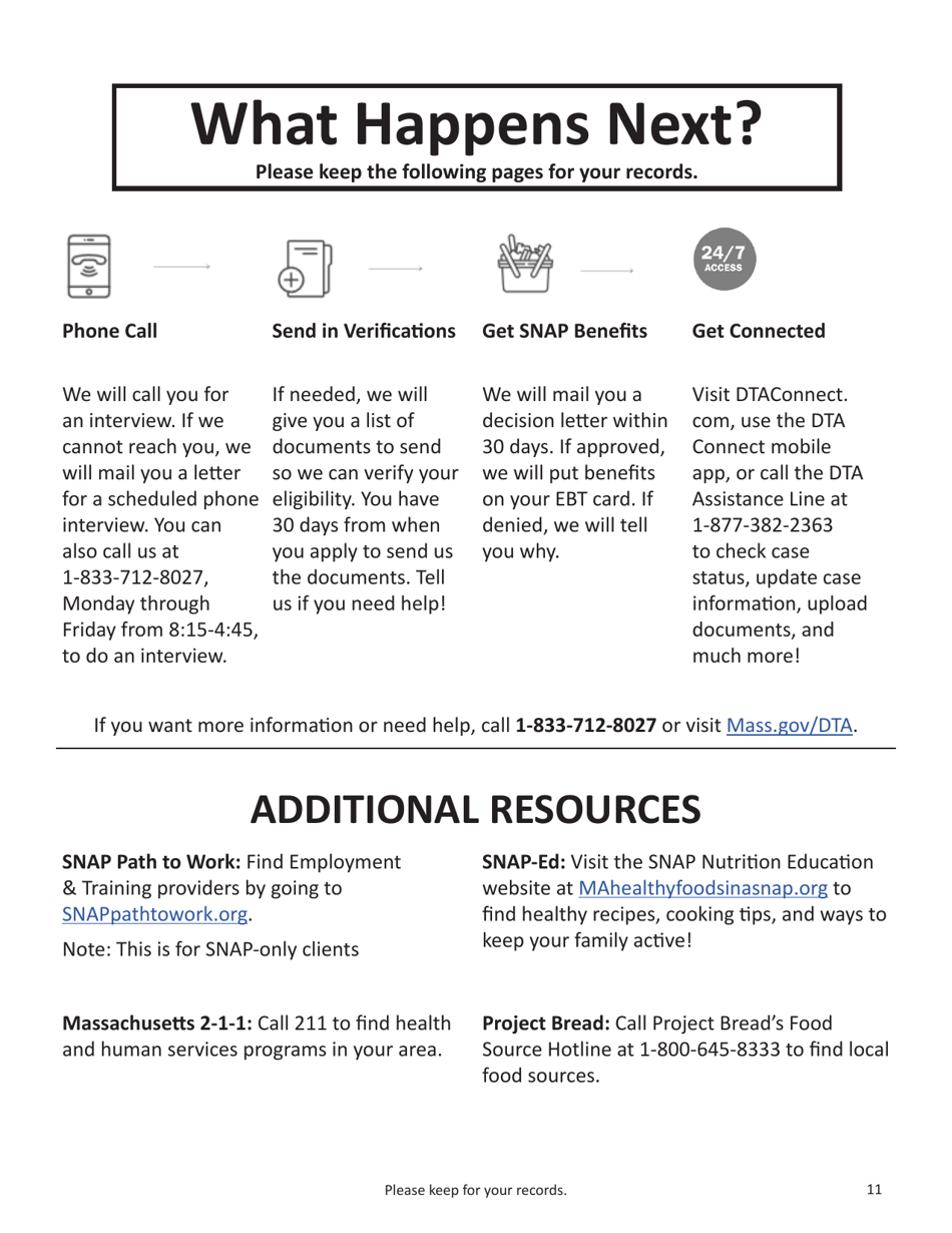 Form SNAP-APP-SENIORS Snap Benefits Application for Seniors - Massachusetts, Page 11