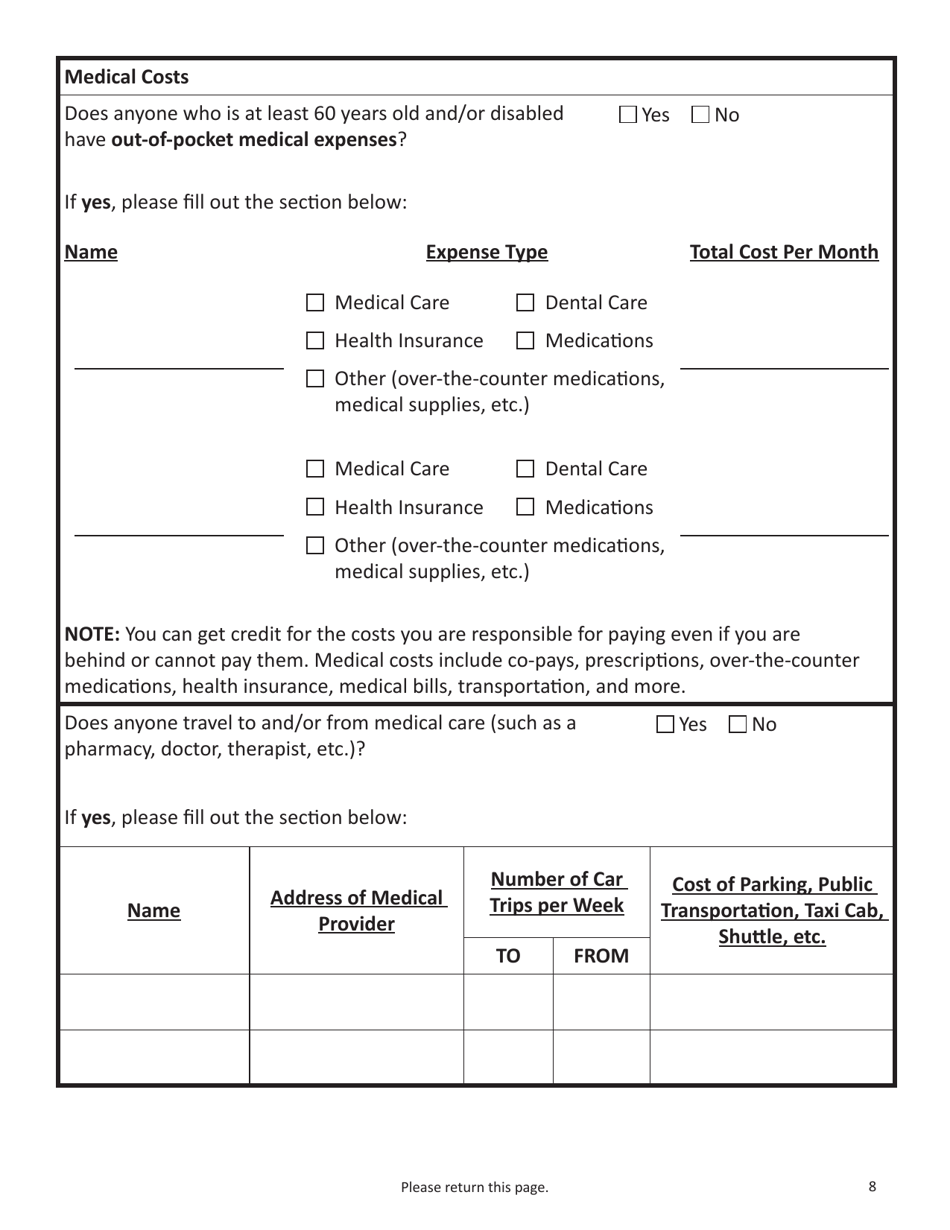 Form SNAP-APP-SENIORS Snap Benefits Application for Seniors - Massachusetts, Page 8