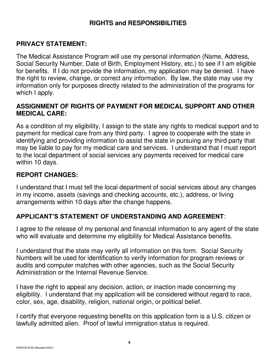 Form DHS / FIA9705 Mail-In Application for Qualified Medicare Beneficiary (Qmb) and Specified Low-Income Medicare Beneficiary (Slmb) Programs - Maryland, Page 6