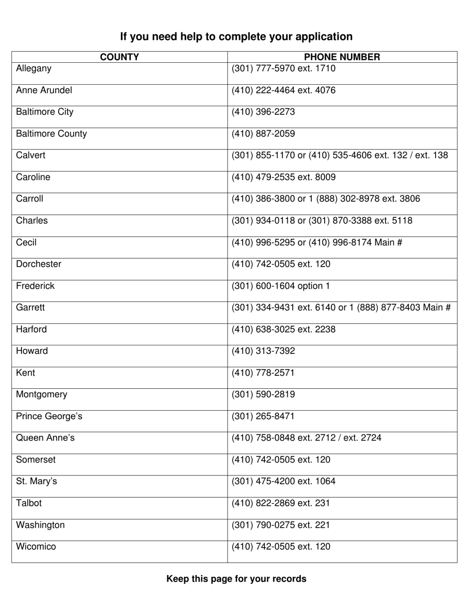 Form DHS / FIA9705 Mail-In Application for Qualified Medicare Beneficiary (Qmb) and Specified Low-Income Medicare Beneficiary (Slmb) Programs - Maryland, Page 9