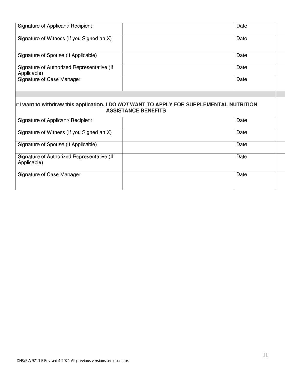 Form DHS / FIA9711 E Elderly Simplified Application Project - Maryland, Page 11