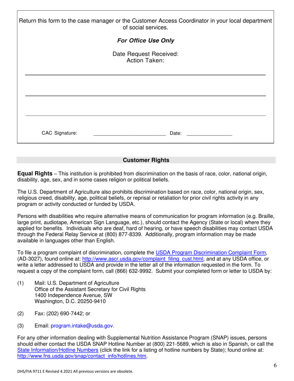 Form DHS / FIA9711 E Elderly Simplified Application Project - Maryland, Page 6