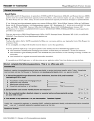 Form DHS/FIA CARES9711 Request for Assistance - Maryland, Page 2