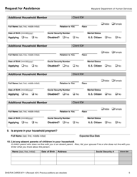 Form DHS/FIA CARES9711 Request for Assistance - Maryland, Page 5