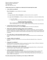 Formulario DHS/FIA334 Solicitud De Audiencia Imparcial - Maryland (Spanish), Page 2