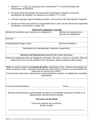 Formulario DHS/FIA9711 E Proyecto De Solicitud Simplificada Para Ancianos - Maryland (Spanish), Page 5