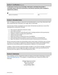 Notary Public Complaint Form - Michigan, Page 2
