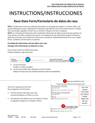 Document preview: Form OTH201 Race Data Form - Minnesota (English/Spanish)