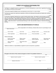 Parent or Legal Guardian and Teen Safe Driving Contract - Michigan, Page 2