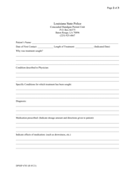 Form DPSSP6703 Medical Summary Form - Louisiana, Page 2
