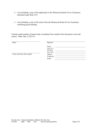 Form OTH703 Affidavit of Proposed Admittee - Minnesota, Page 2