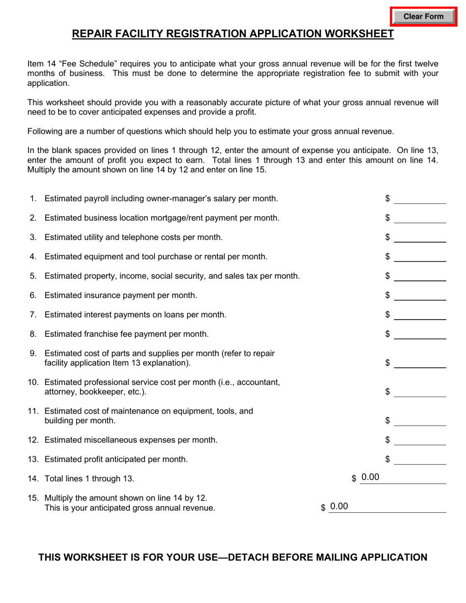 Form AR-0012 Motor Vehicle Repair Facility Registration Application - Michigan, Page 2