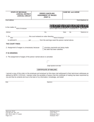 Form MC391 Order Canceling Assignment of Wages - Michigan, Page 2