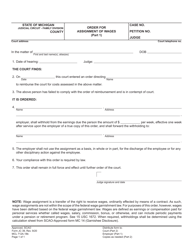 Form JC39 Order for Assignment of Wages - Michigan