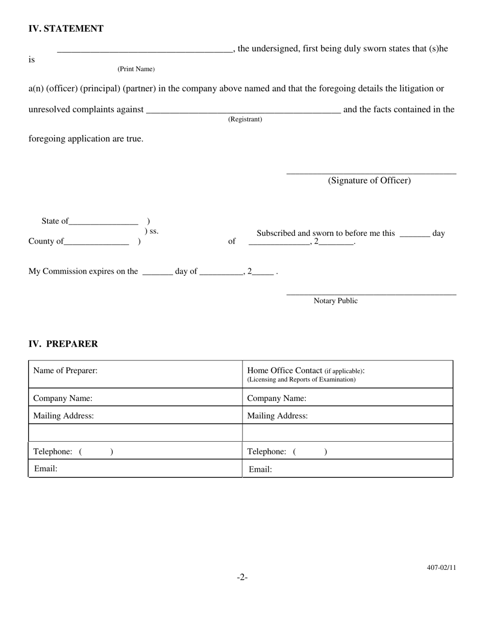 Renewal Application for Credit Service Organization Certificate of Registration - Missouri, Page 2