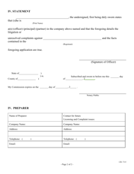 Application for Credit Service Organization - Missouri, Page 3