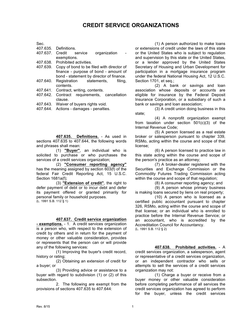 Application for Credit Service Organization - Missouri, Page 4