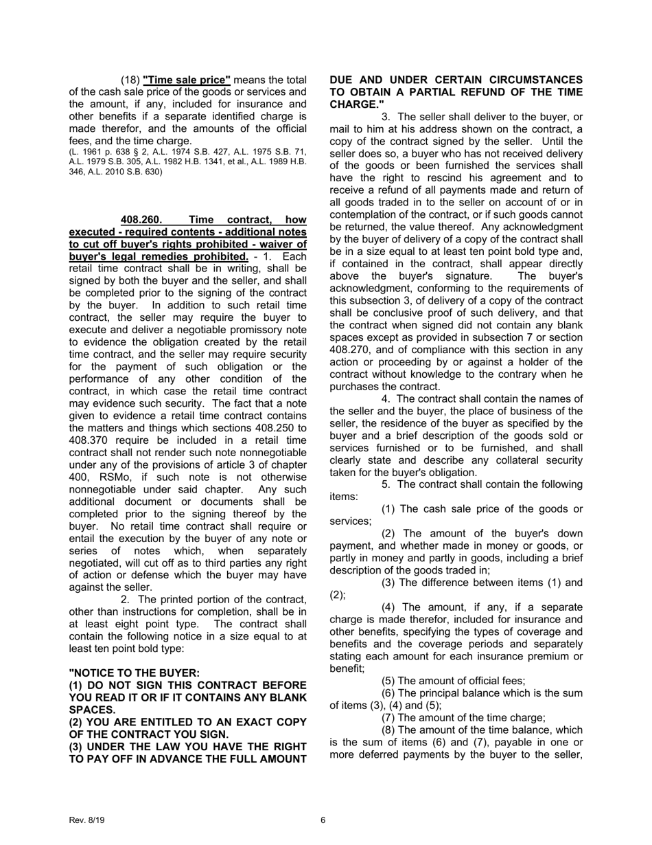 Application for Missouri Financing Institution - Missouri, Page 8