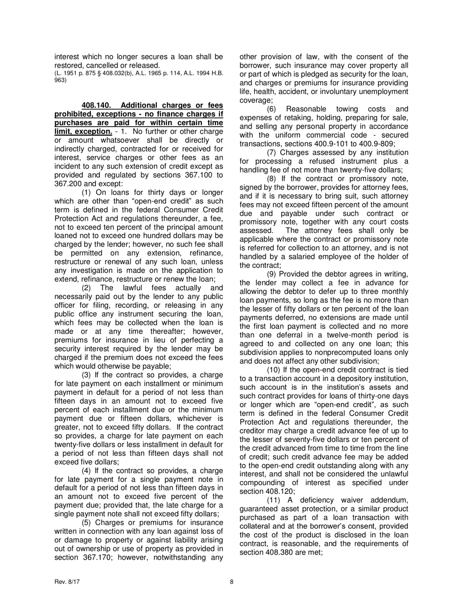 Application for Consumer Credit Loans Small Loan Certificate of Registration - Missouri, Page 10