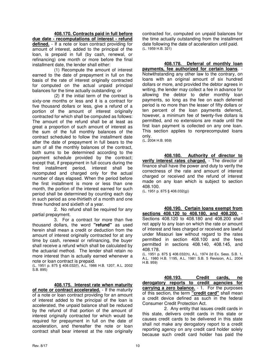Application for Consumer Credit Loans Small Loan Certificate of Registration - Missouri, Page 12