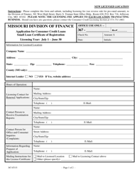 Application for Consumer Credit Loans Small Loan Certificate of Registration - Missouri, Page 2