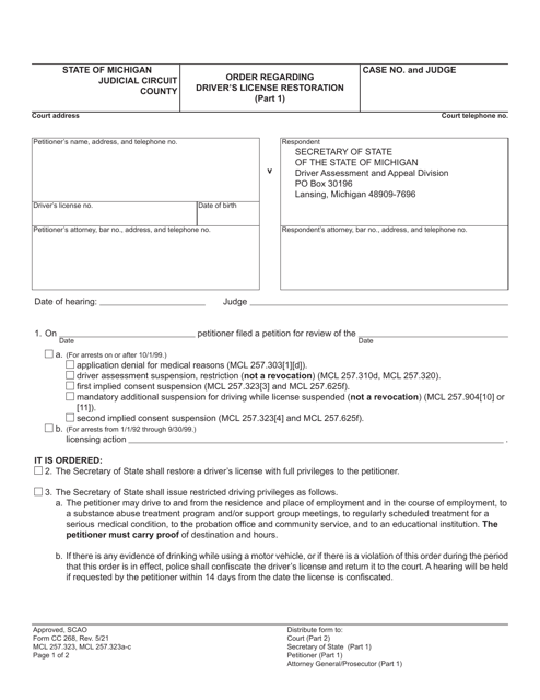 Form CC268  Printable Pdf