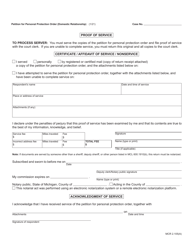 Form CC375 Petition for Personal Protection Order (Domestic Relationship) - Michigan, Page 3
