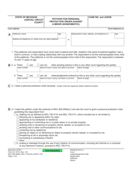 Form CC377M Petition for Personal Protection Order Against a Minor (Nondomestic) - Michigan