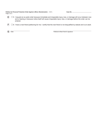 Form CC377M Petition for Personal Protection Order Against a Minor (Nondomestic) - Michigan, Page 2