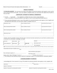 Form CC377M Petition for Personal Protection Order Against a Minor (Nondomestic) - Michigan, Page 3