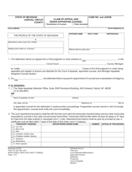 Document preview: Form CC403 Claim of Appeal and Order Appointing Counsel - Michigan
